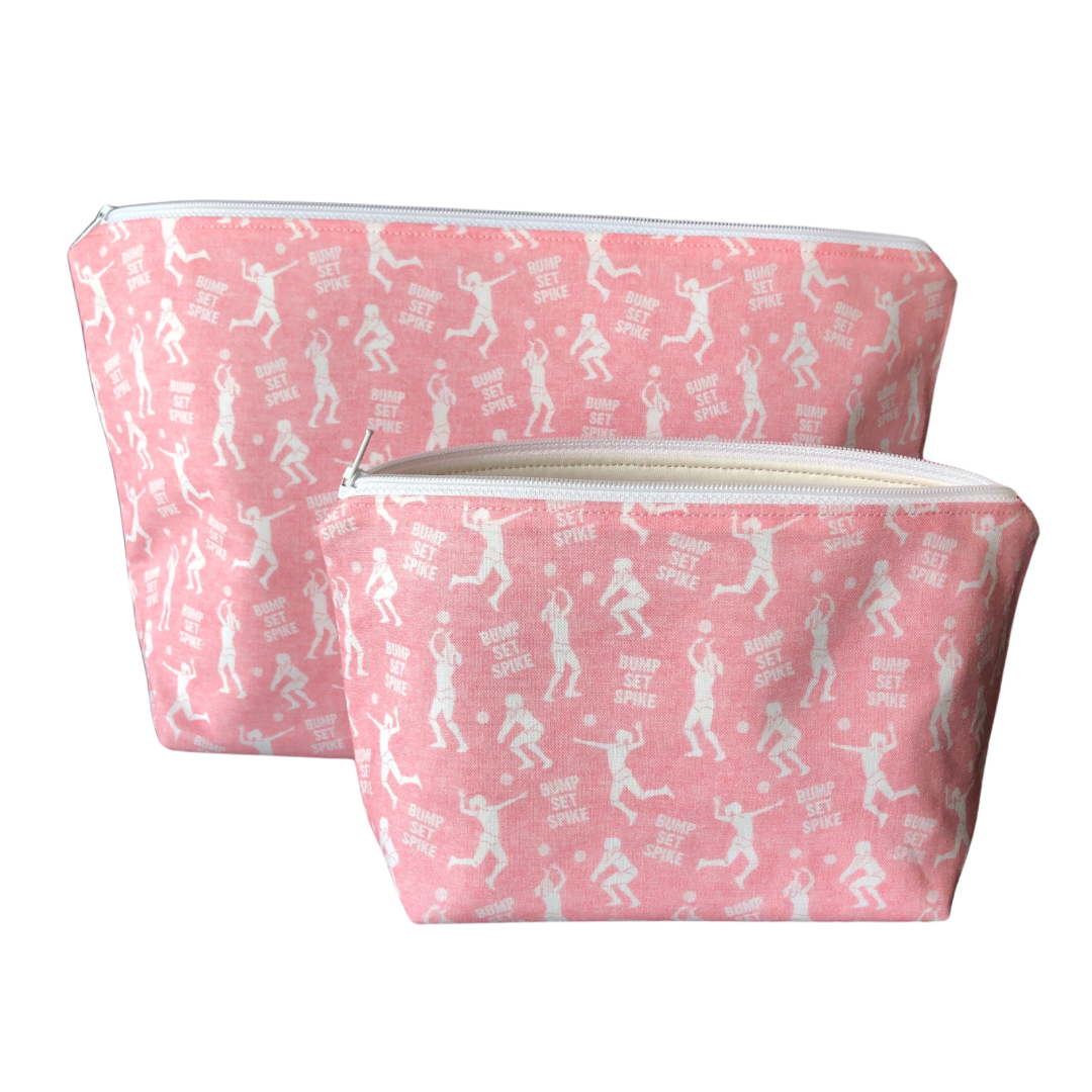 Pink Volleyball Makeup Bags