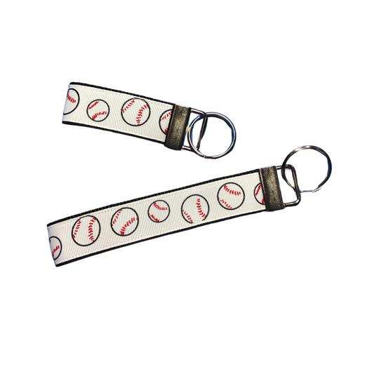 set of two baseball keychains