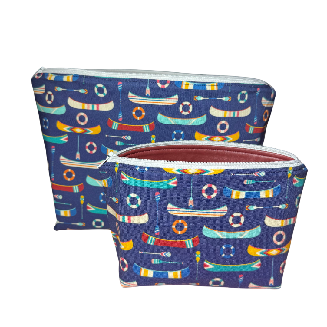 blue canoe makeup bag set