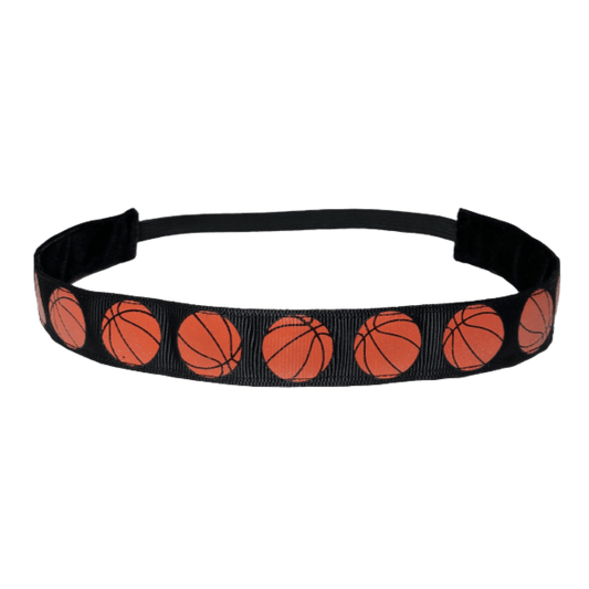 black basketball headband with sparkly basketballs