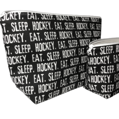 eat sleep hockey makeup bag set