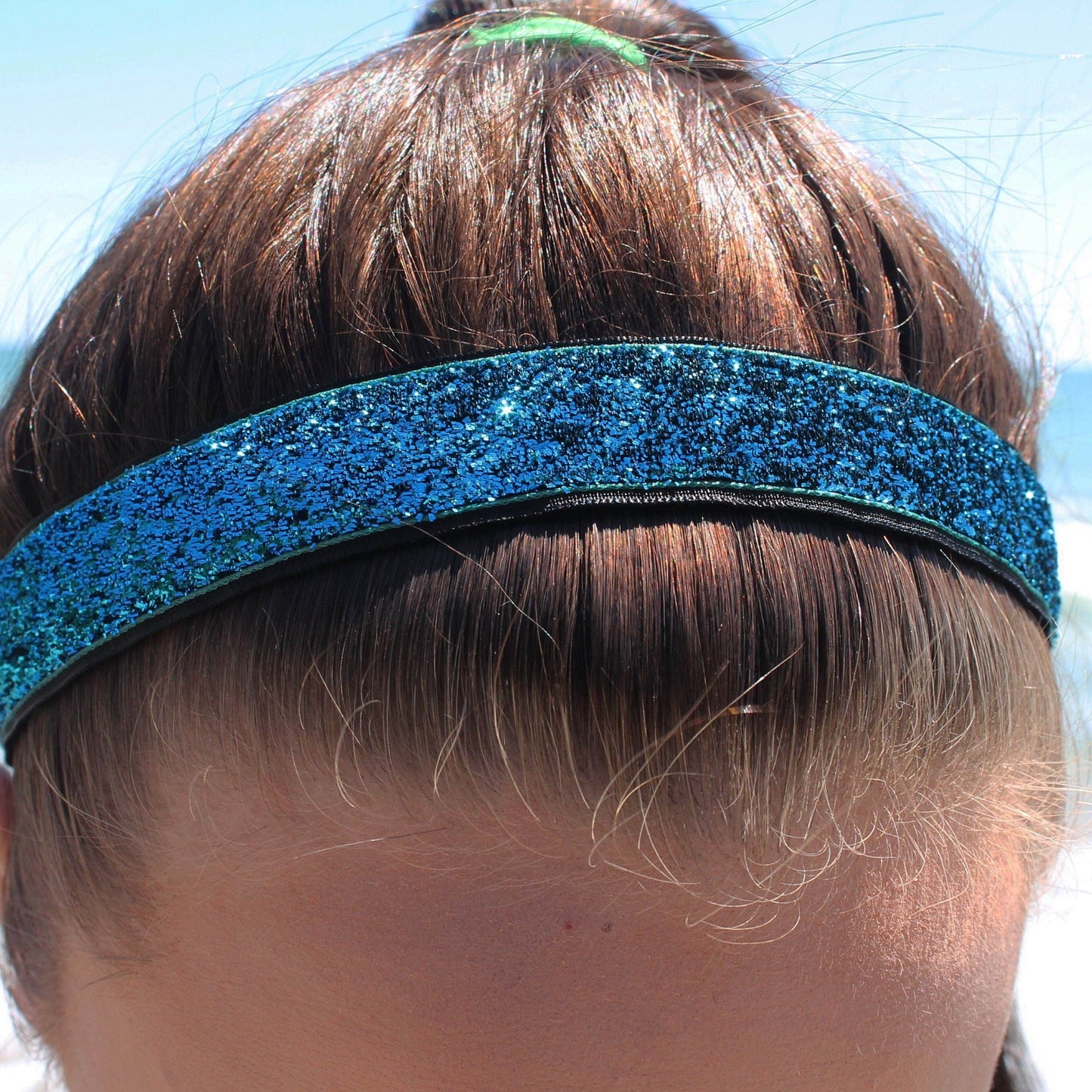 teal glitter headband