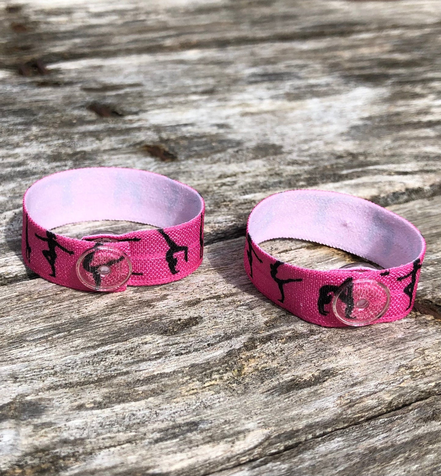 set of two pink gymnastics sleeve clips