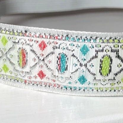 Silver and white metallic headband