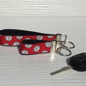 red volleyball keychain set