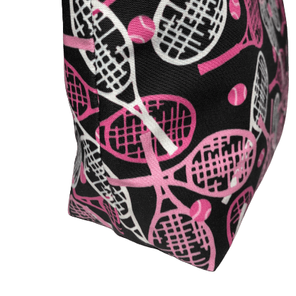 pink and black tennis makeup bag