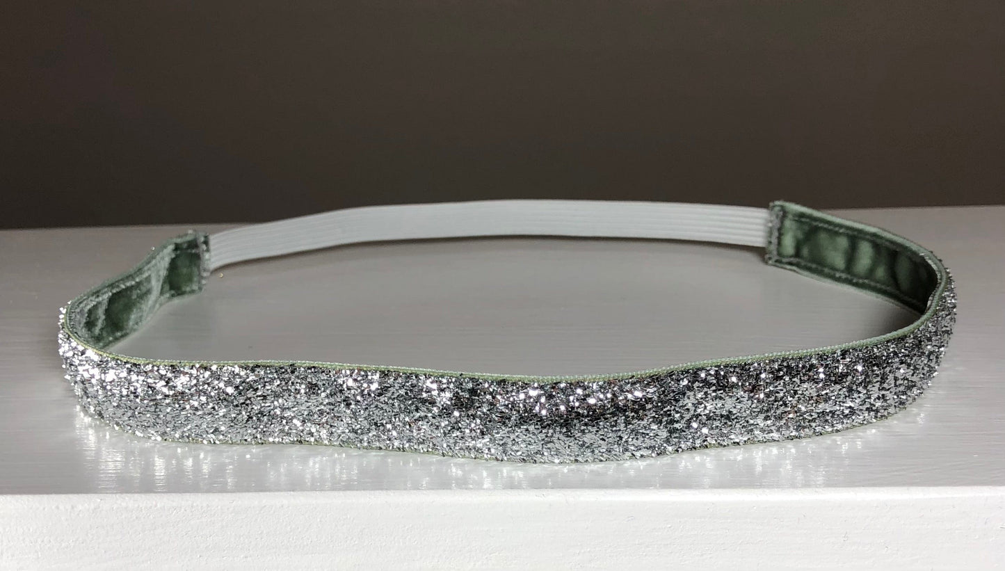thin silver glitter headband