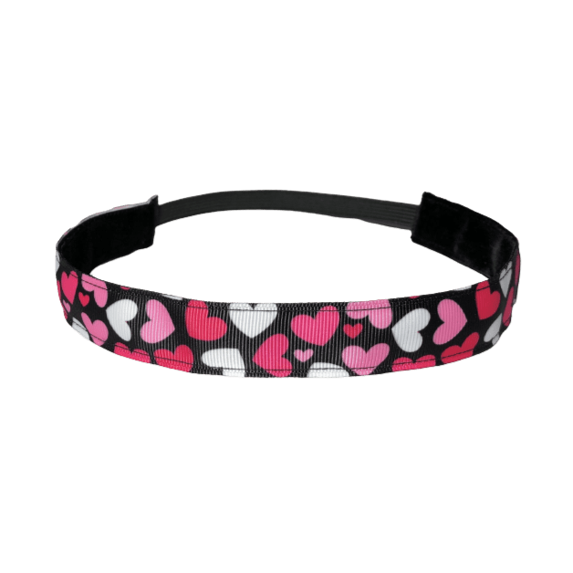 pink hearts valentines headband
