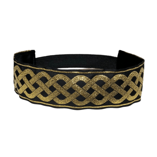 wide gold and black celtic knot headband