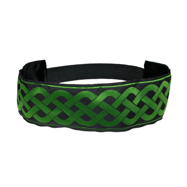 wide green and black celtic knot headband