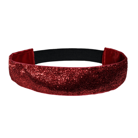 wide red glitter headband