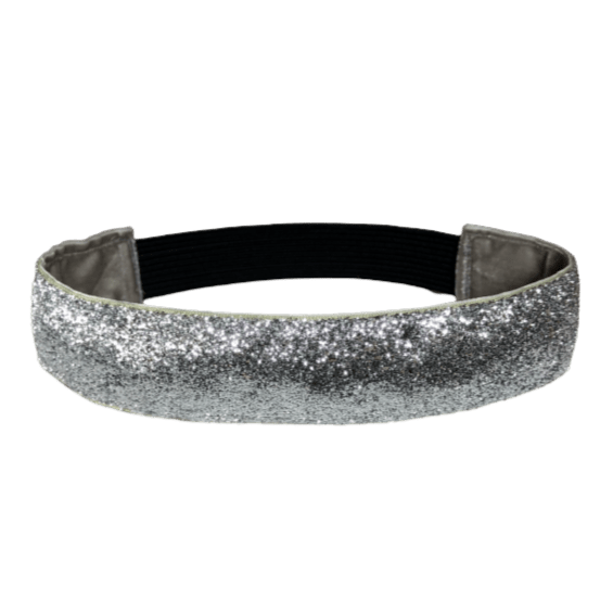 wide silver glitter headband