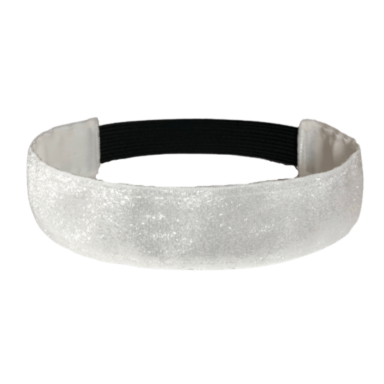 wide white glitter headband