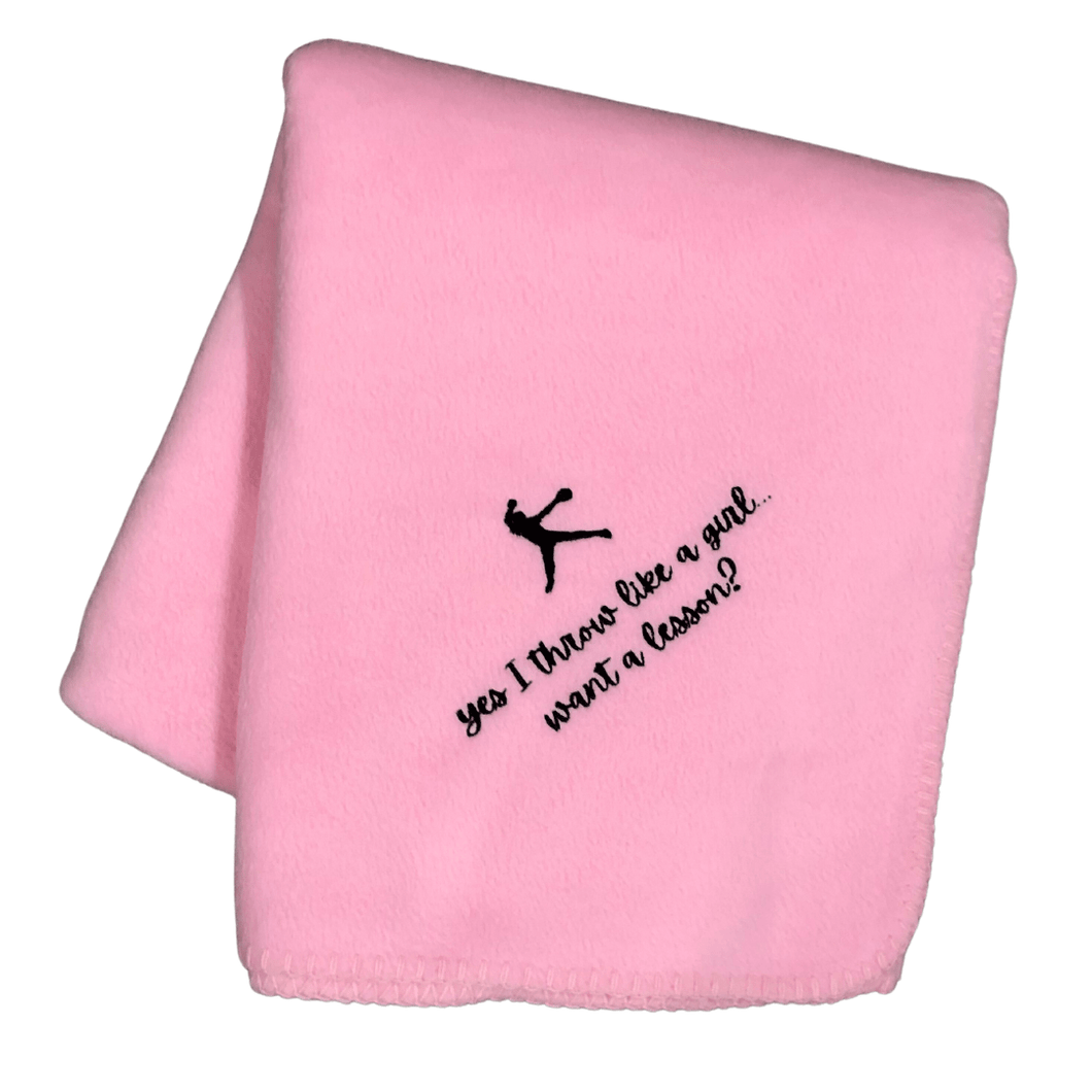 pink softball girl blanket with 