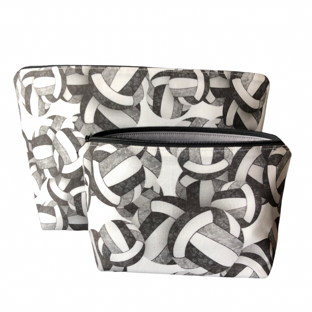 Black and Gray Volleyball Makeup Bags