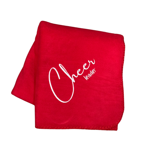 red cheerleader fleece blanket