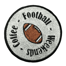 Load image into Gallery viewer, black and white weekends coffee football patch iron on

