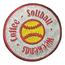 Load image into Gallery viewer, weekend coffee softball iron on patch
