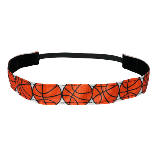 Headband with basketball pattern on a white background