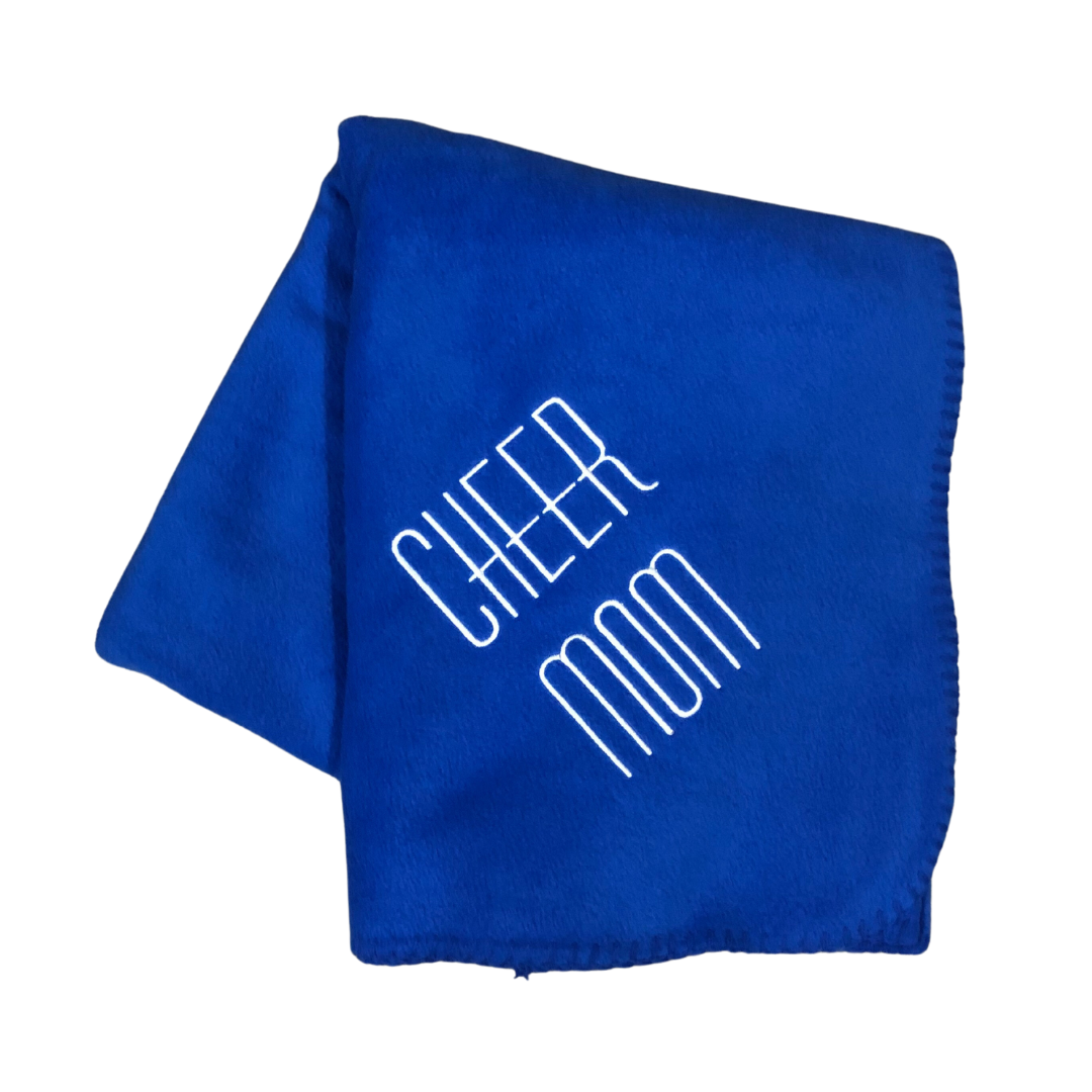 royal blue cheer mom blanket