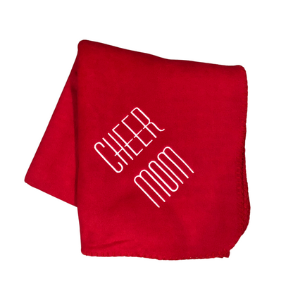 red cheer mom fleece blanket