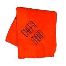 Load image into Gallery viewer, orange cheer mom fleece blanket
