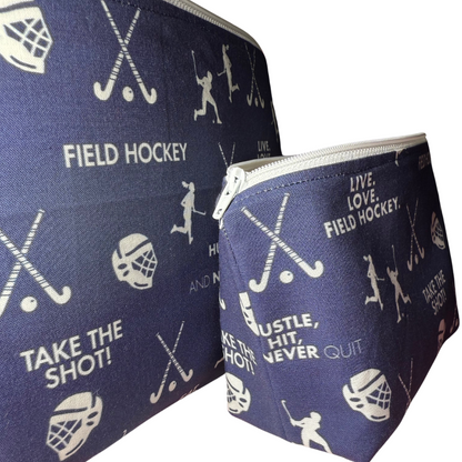 field hockey makeup bag side view