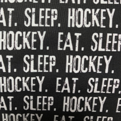 eat sleep hockey fabric