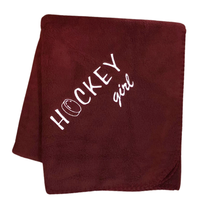 Hockey Girl Blanket, Choice of Colors