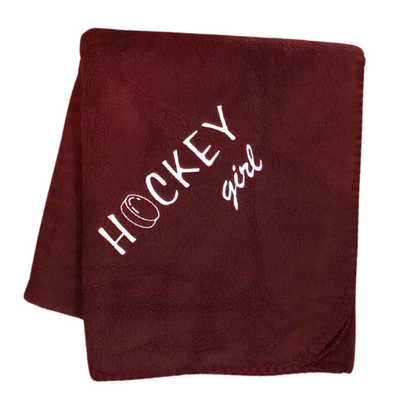 Hockey Girl Blanket, Choice of Colors