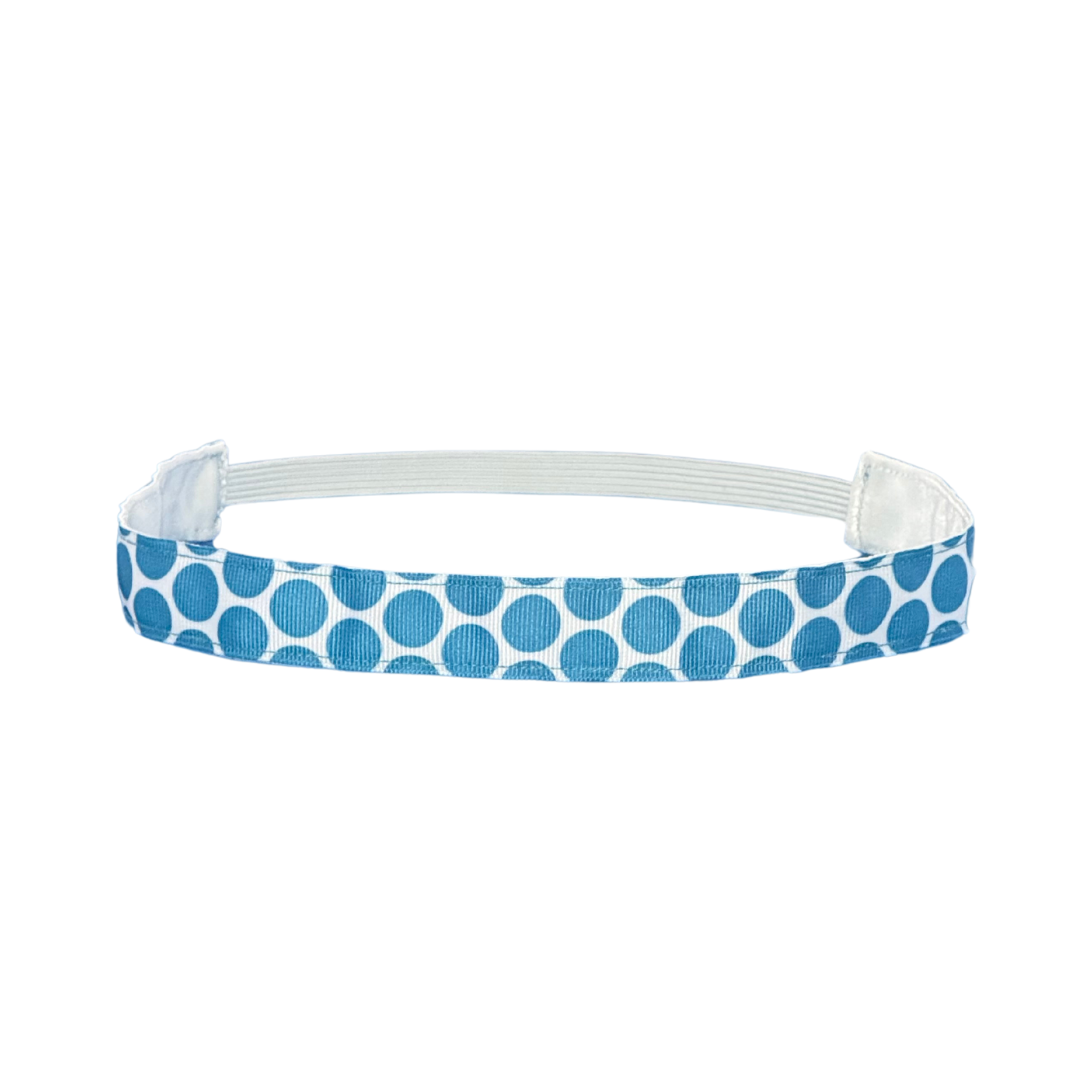 light blue polka dot headband