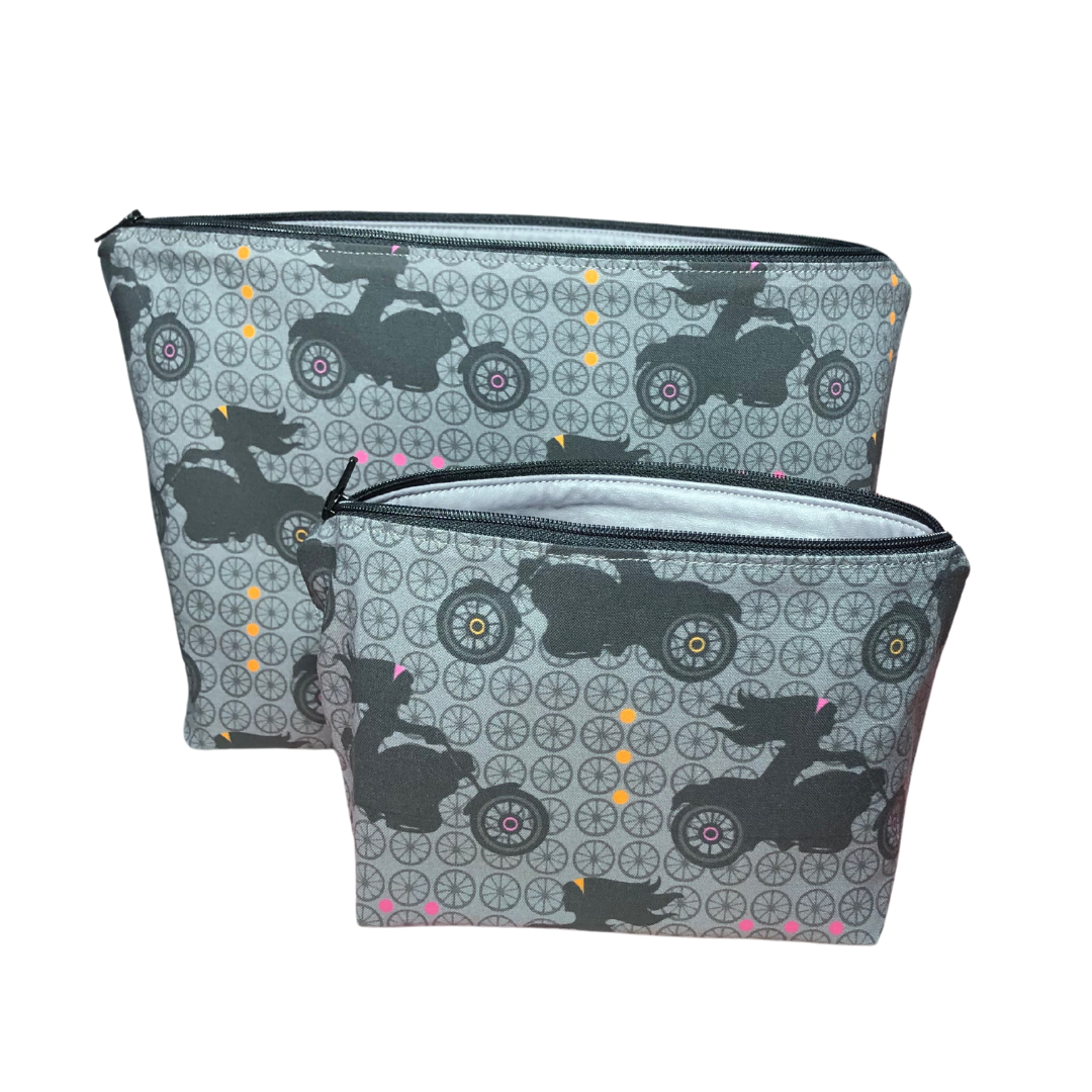 motorcycle mama makeup bag set