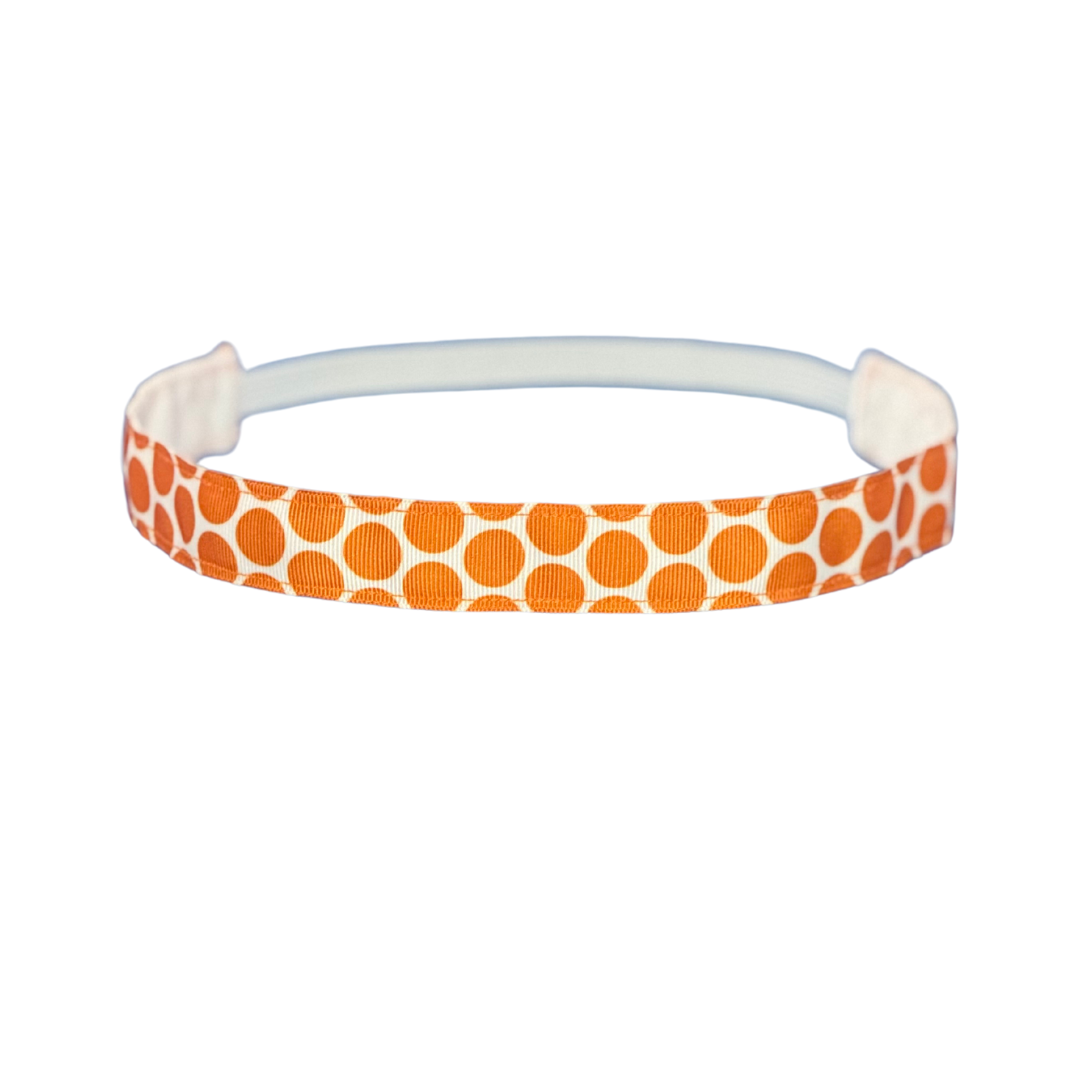 orange polka dot headband