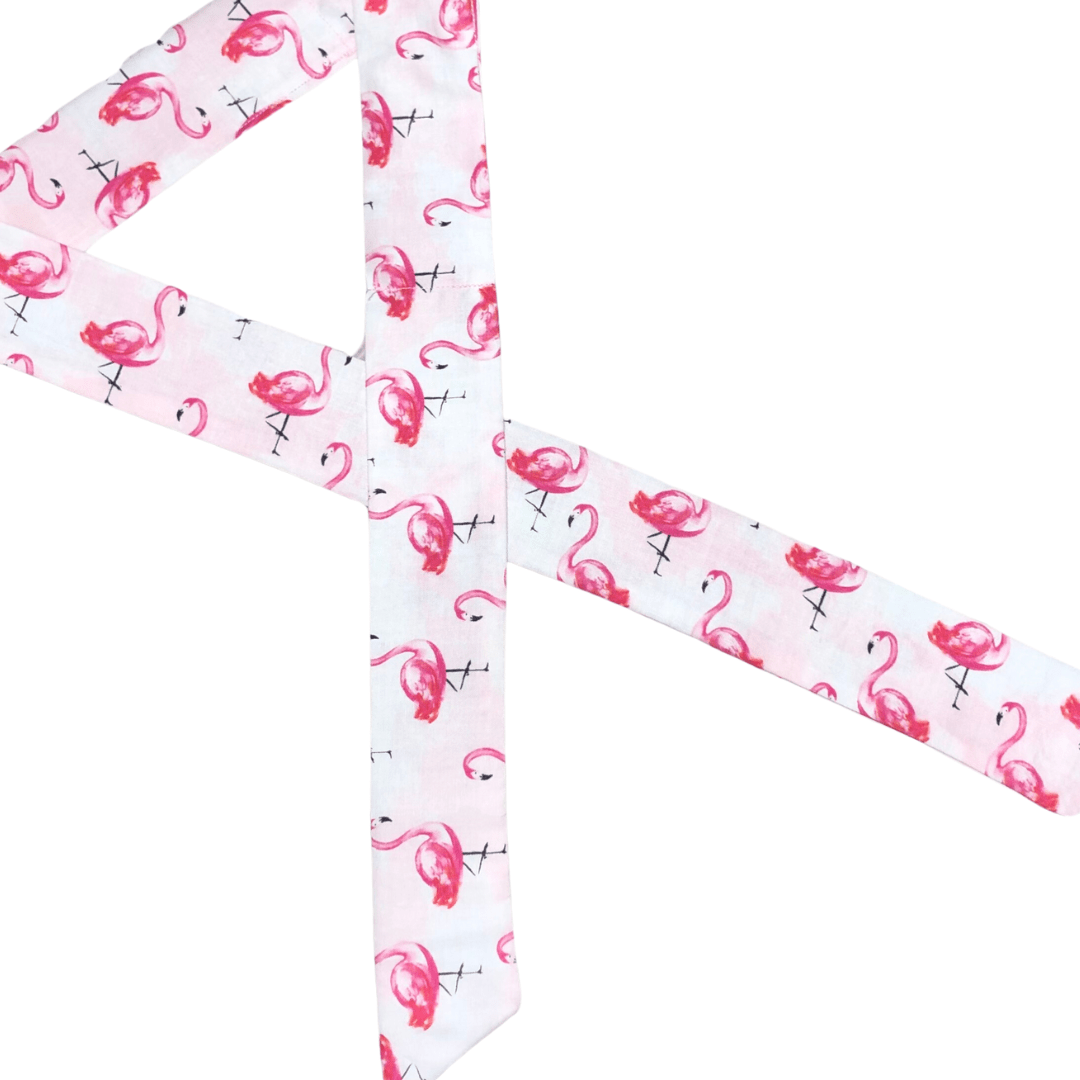 pink cooling neck tie with flamingos