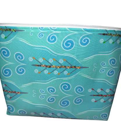 rowing makeup bag blue fabric