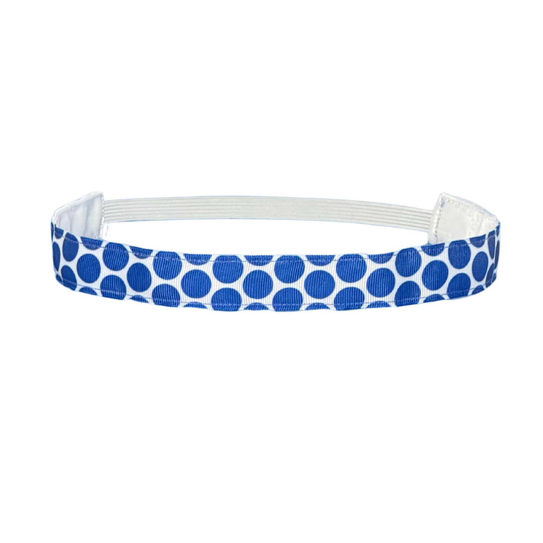 royal blue polka dot headband