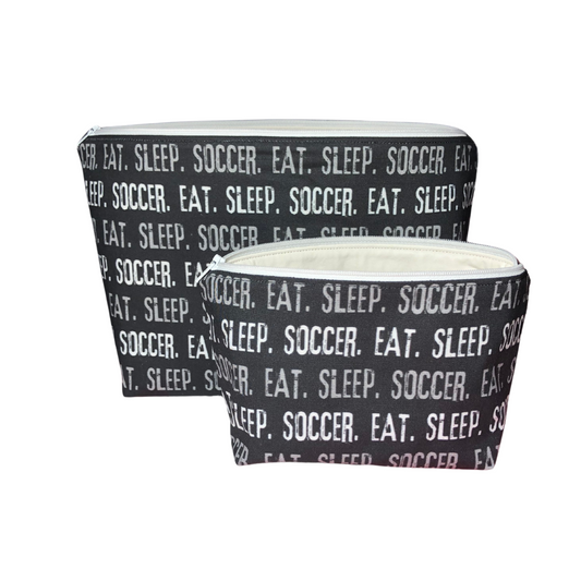 eat sleep soccer makeup bag set