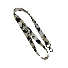 Load image into Gallery viewer, black and white soccer lanyard
