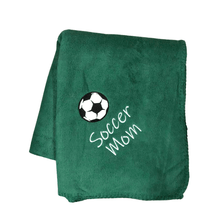 Load image into Gallery viewer, green soccer blanket for soccer mom
