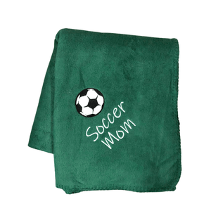 green soccer blanket for soccer mom