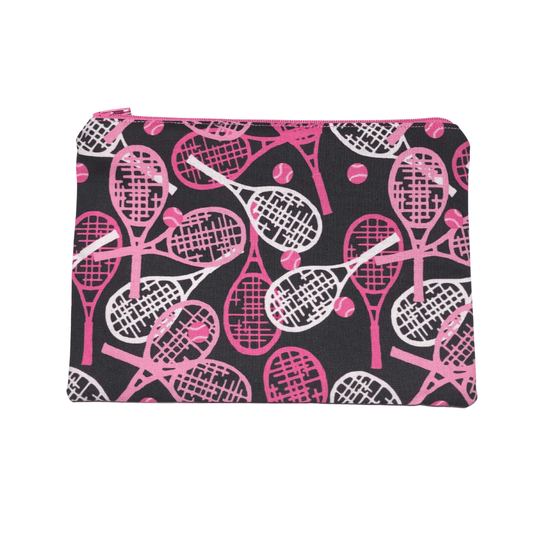 pink and black tennis pencil bag