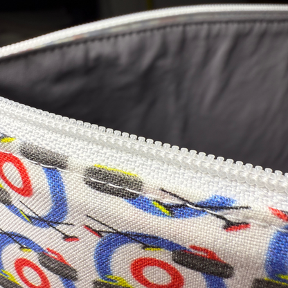 vinyl lining of zippered curling bag