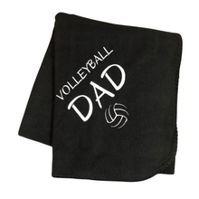 Load image into Gallery viewer, black volleyball dad fleece blanket
