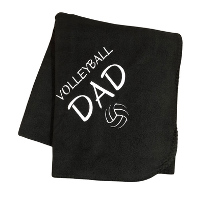 black volleyball dad fleece blanket