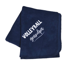 Load image into Gallery viewer, volleyball grandpa navy blue fleece blanket
