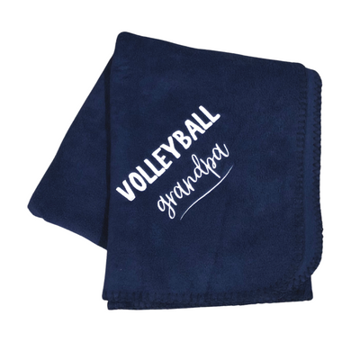 volleyball grandpa navy blue fleece blanket