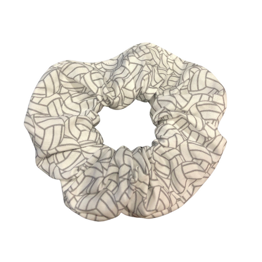 white volleyball scrunchie