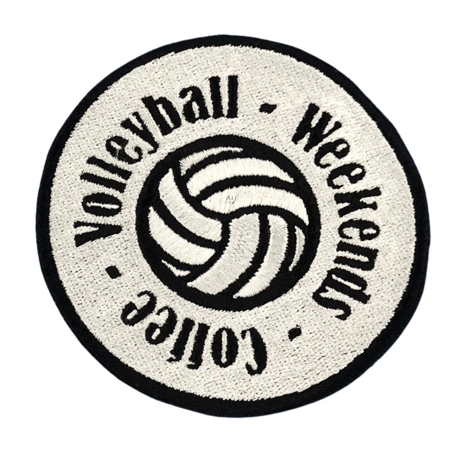 weekends coffee volleyball iron on patch