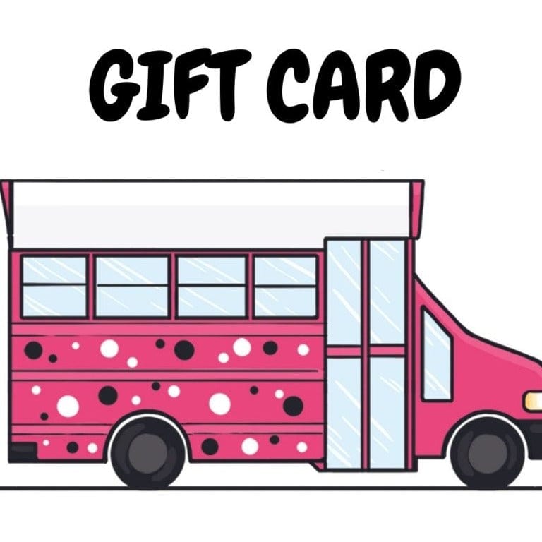 sporty girl accessories gift card with picture of polly the pink bus