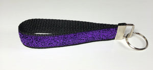 dark purple glitter keychain